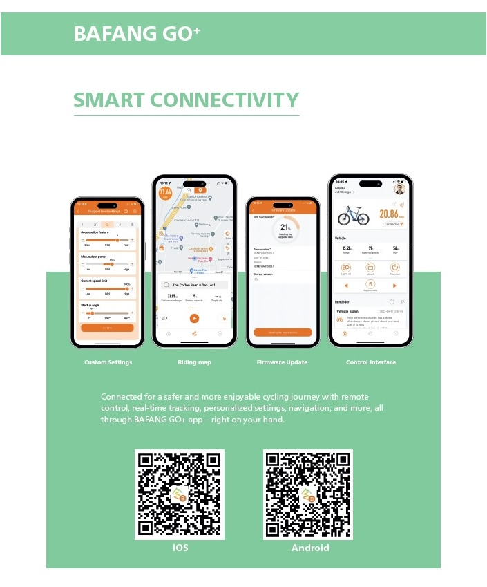 Mobilní aplikace Bafang Go+