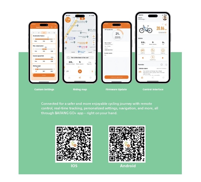 Mobilní aplikace Bafang Go+