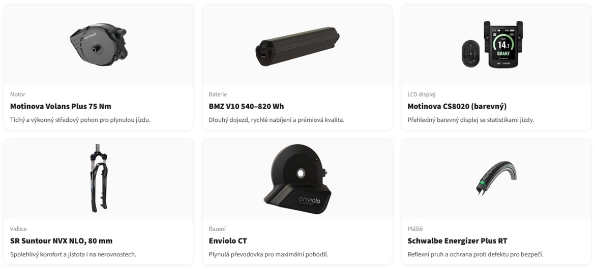 Nízkonástupové elektrokolo Levit Beleco 3 LS-75 - komponenty