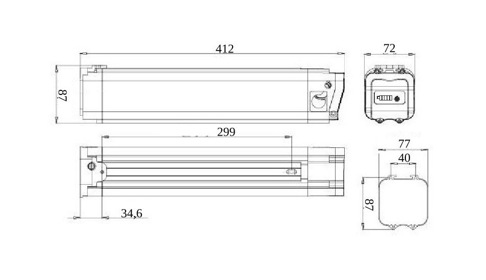Baterie EVA Battery Silverfish Slim S2 36V/14.5 Ah (522 Wh)