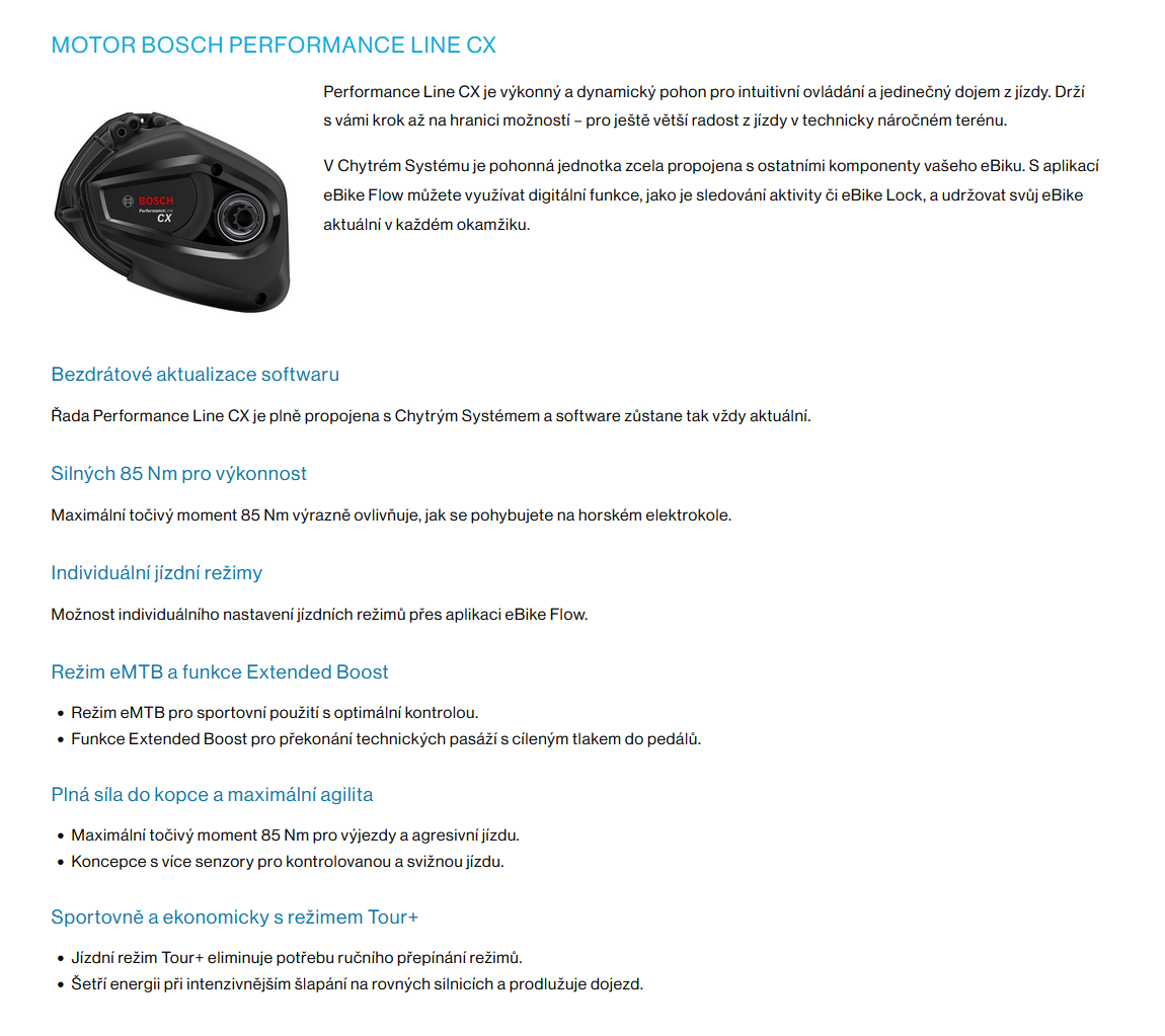 Pohonná jednotka Bosch Performance CX4 Smart System