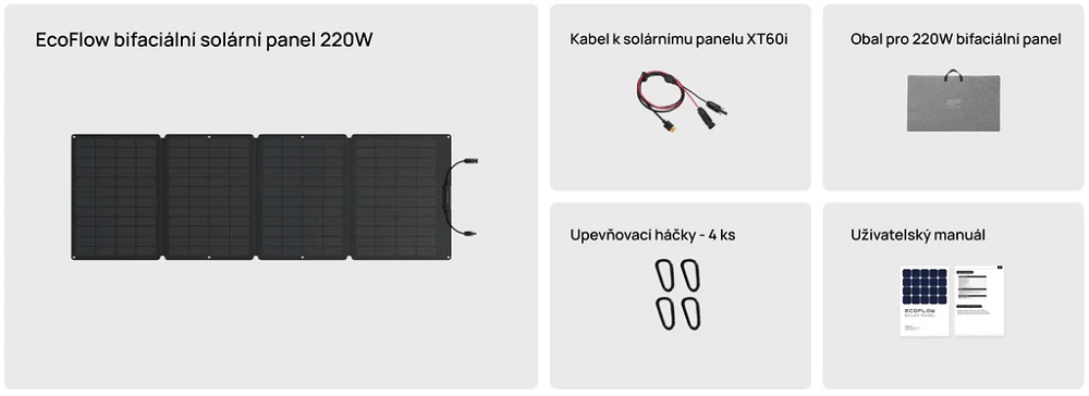 Přenosný solární panel EcoFlow Bifacial Solar Panel 220 Wp