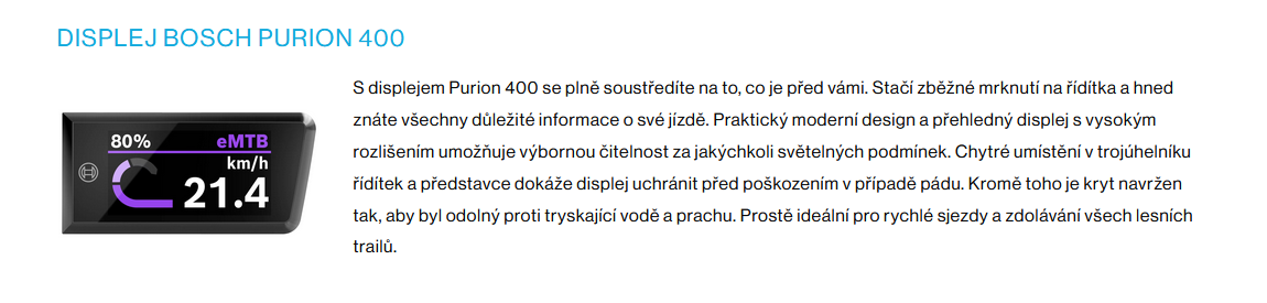 Zobrazovací jednotka Bosch Purion 400 Smart System